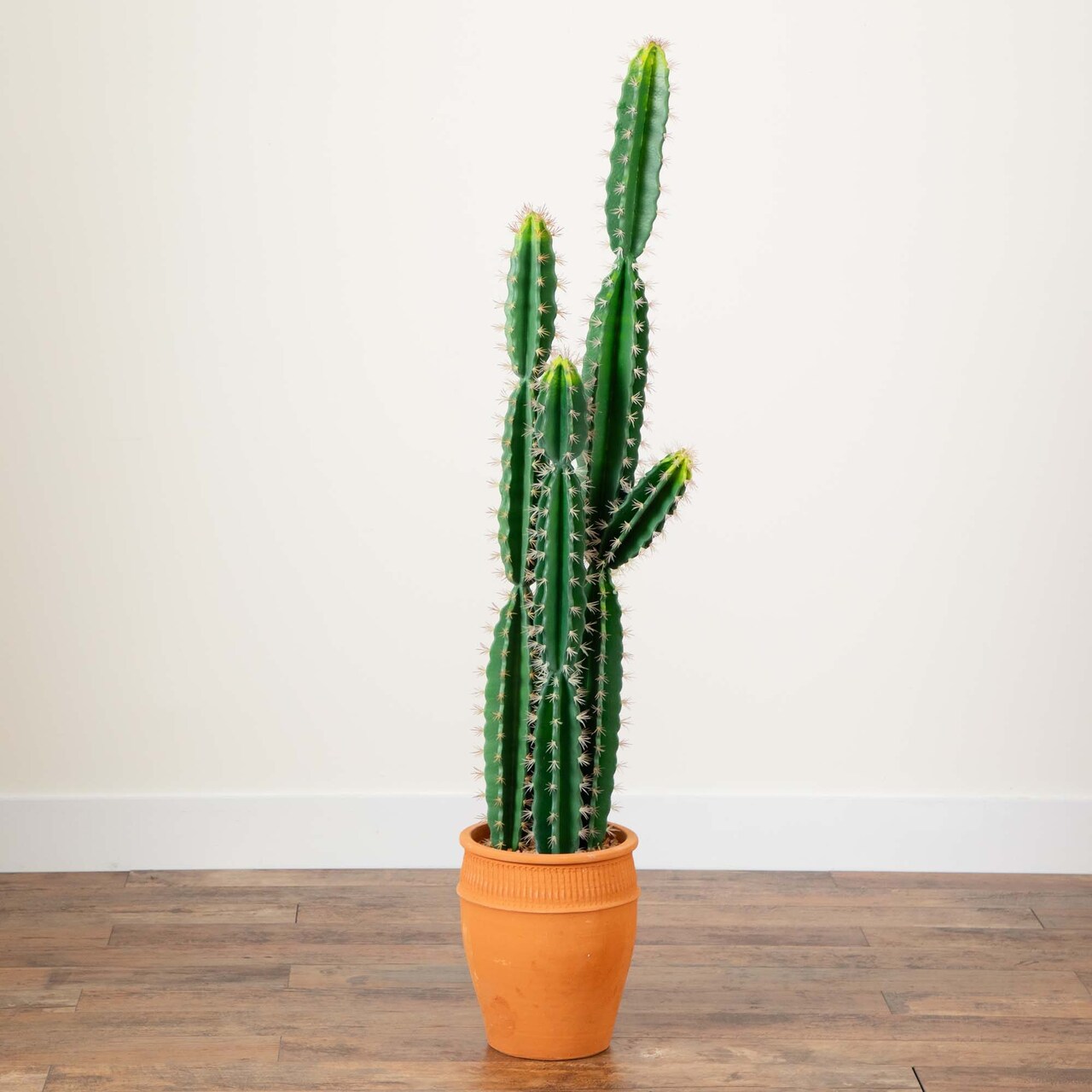 Nearly Natural Cactus Artificial Plant with Terracotta Planter - 5'